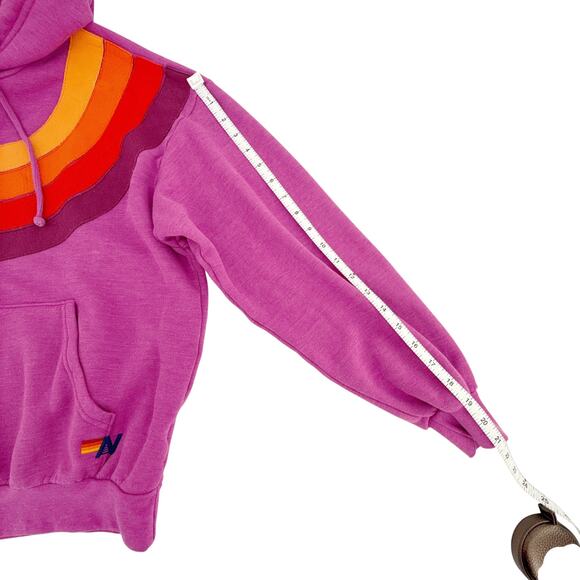 AVIATOR NATION Wave Pullover Hoodie in Magenta XS - Picture 12 of 12